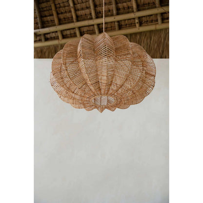 Rattan pendellampe, 45 cm - naturlig beige lanterne