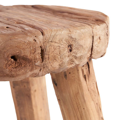 Wood rustic side table natural 50 × 50 × 40 cm – made in Indonesia