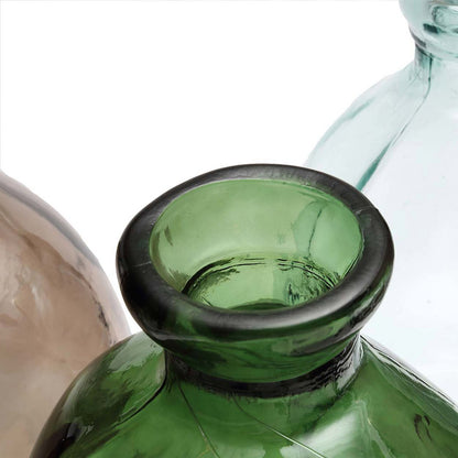 Glass vase, green, 73 cm - sculptural bottle form