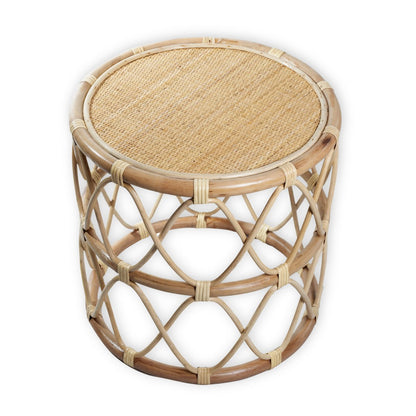 Runder Rattan-Beistelltisch, Ø 45 cm × 45 cm hoch – handgefertigt