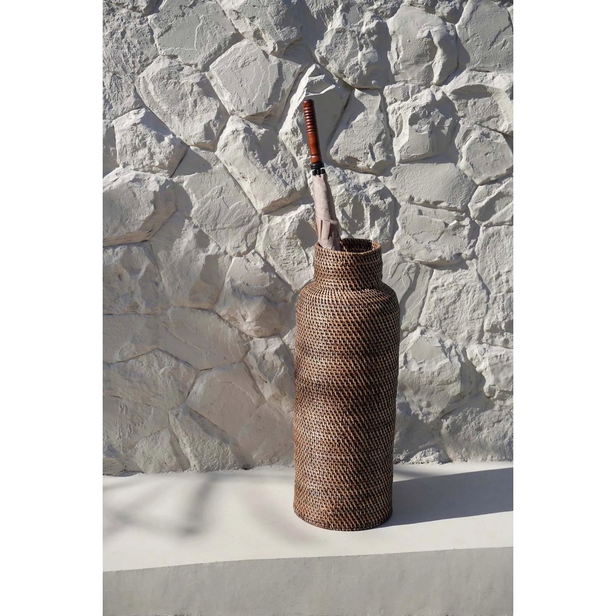 Rattan cylinderkurv 24 × 67 cm - naturlig brun