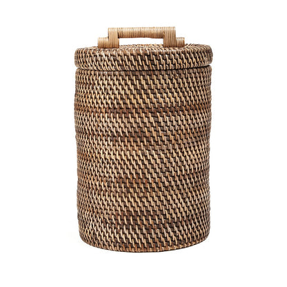 Rattanbeholder 20 × 37 cm høj - naturlig brun
