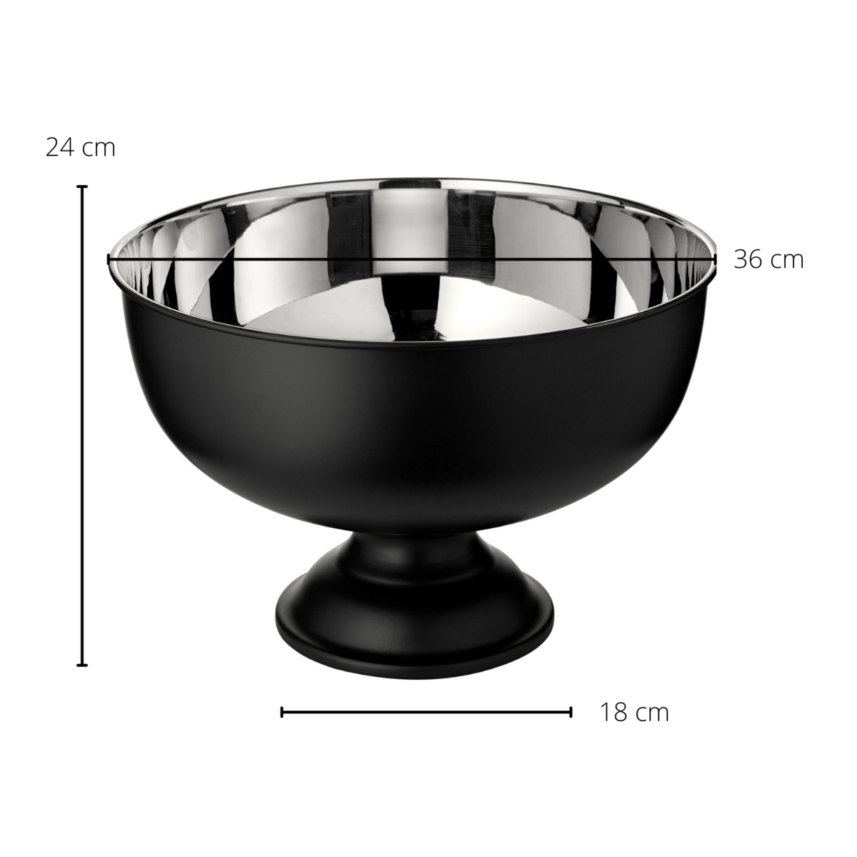 Matt black champagne cooler with stainless steel interior, ø 36 cm – 1