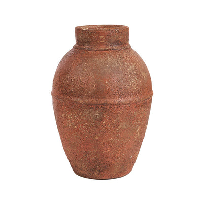 Terracotta amphora vase, large - hand-shaped