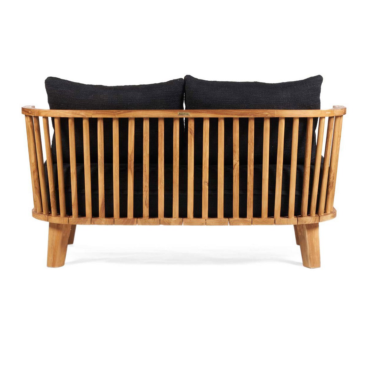 Teaktræs to-personers sofa, beige og sort - 140 cm