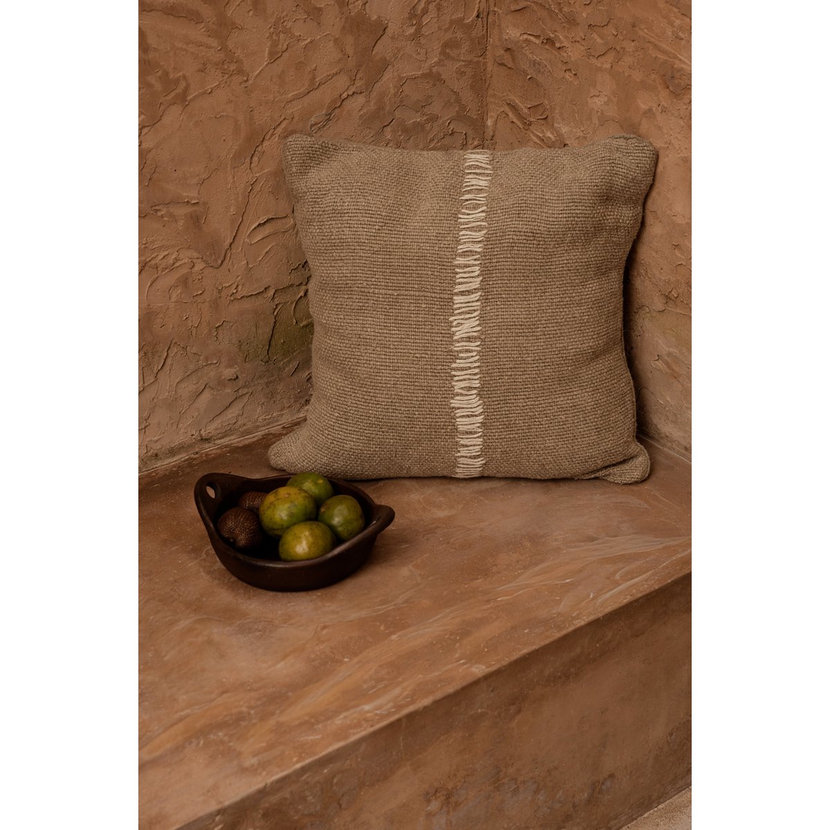Linen cushion cover 50×50 – handmade, natural white