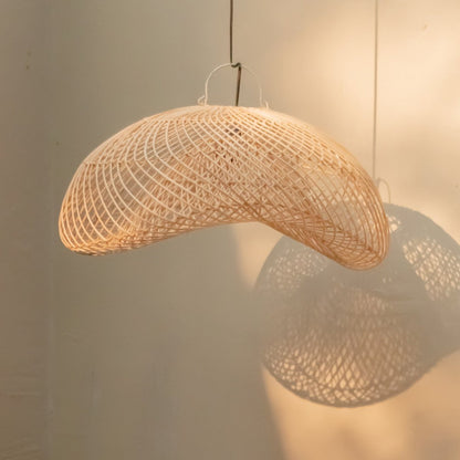 Rattan ovaler Lampenschirm 40×35 cm – PADMA, handgefertigt