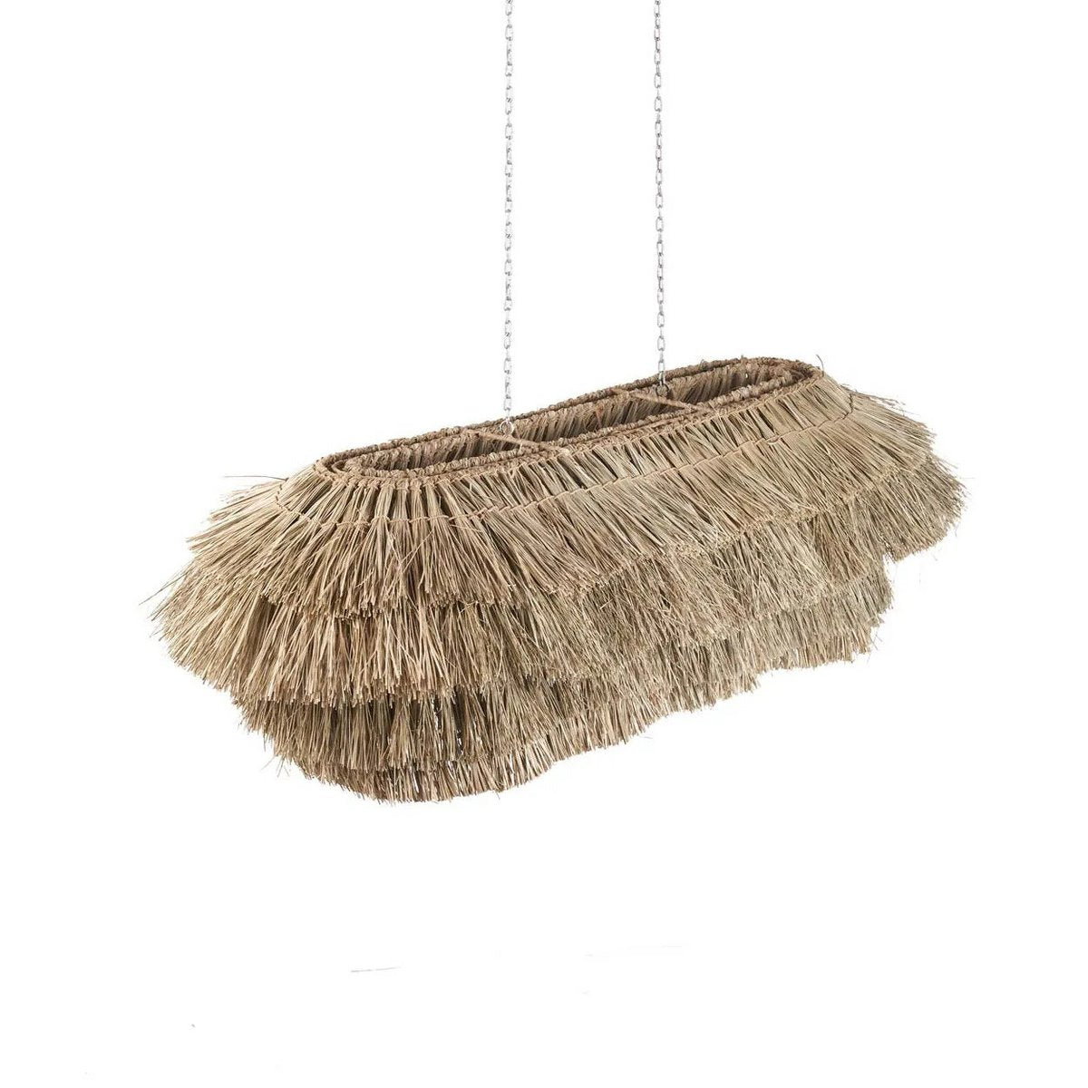 Seagrass fringed pendant shade 140 cm wide – hand-tied