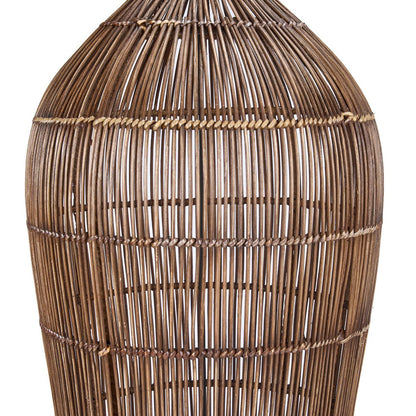 Bamboo tower pendant light 102 cm - dark walnut