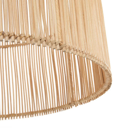 Håndvævet pendelskærm af rattan 45 × 50 cm – lodret stangflet
