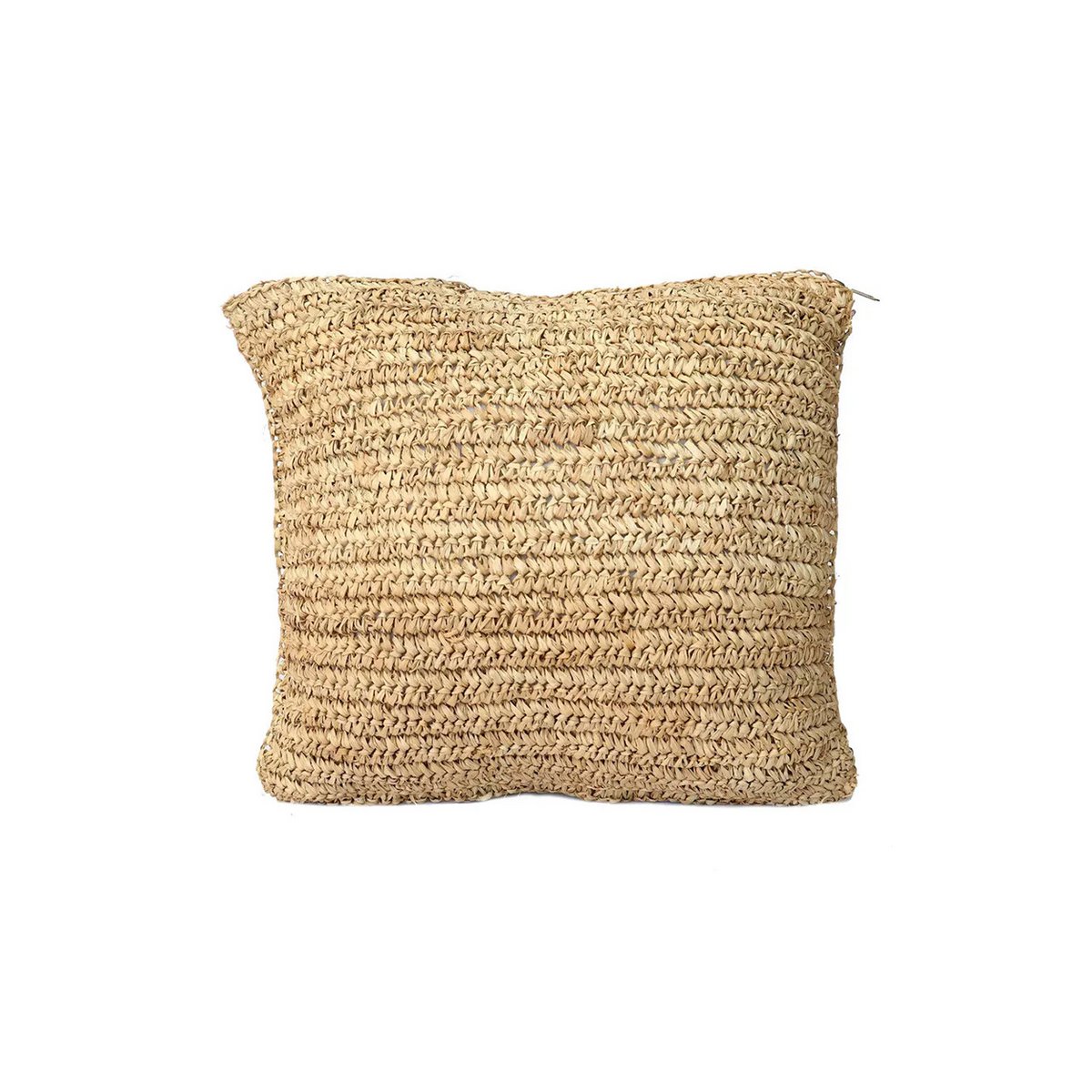 Raffia pudebetræk 40×40 cm - natur, håndlavet i Indonesien