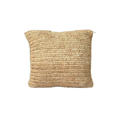 Raffia-Kissenbezug 40×40 cm – natur, handgefertigt in Indonesien
