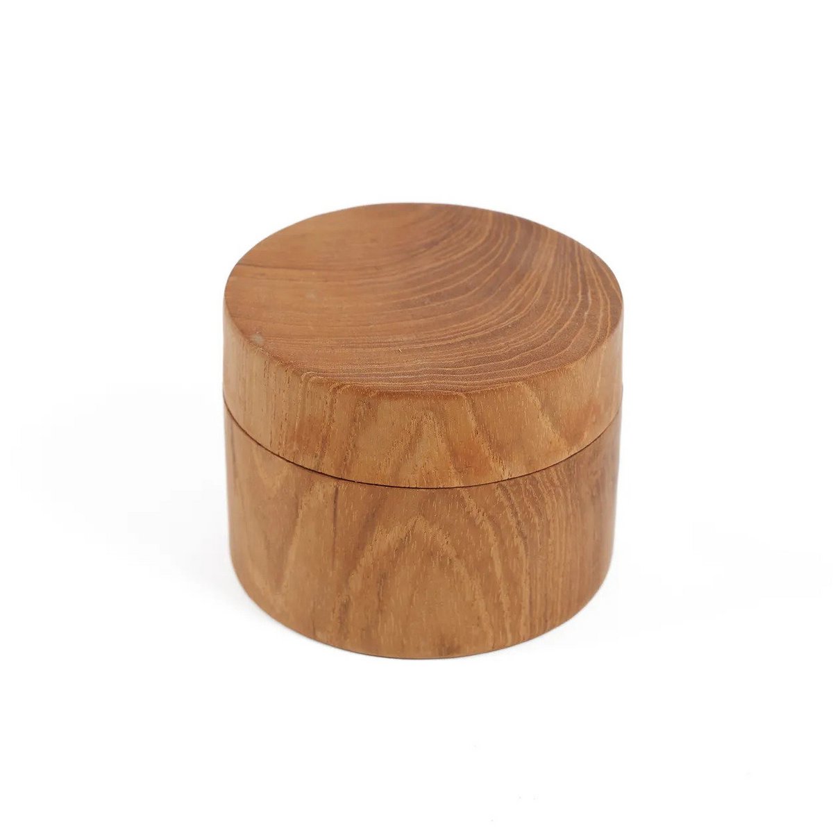 Opbevaringskrukke af teakrod 8 × 6 cm - fremstillet i Indonesien