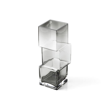 Rummikub glass vase, dark grey, large