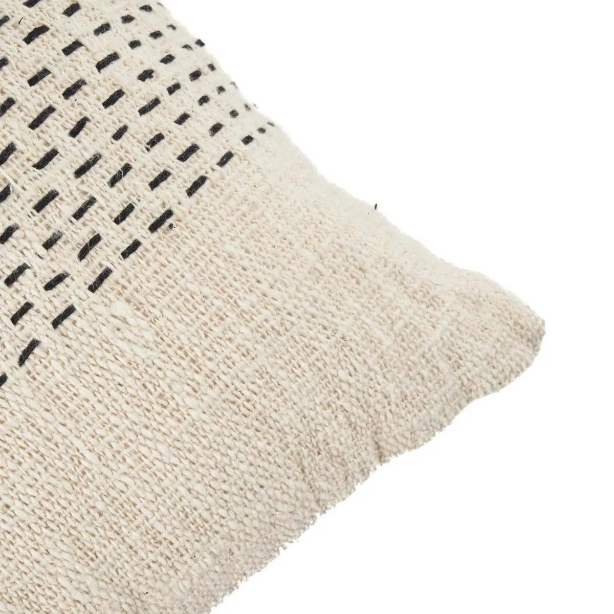 Handmade cotton cushion cover 50×50 cm - natural black