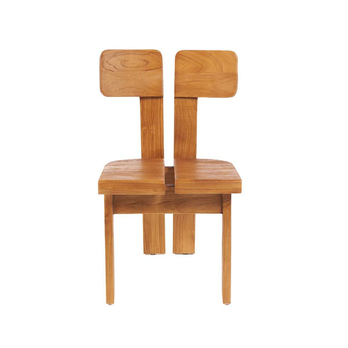 Spisebordsstol i teak, natur - delt ryg 57 × 82 cm