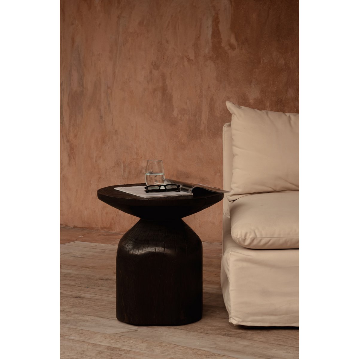 Drumline Sidebord, 50 cm - Mørk valnød