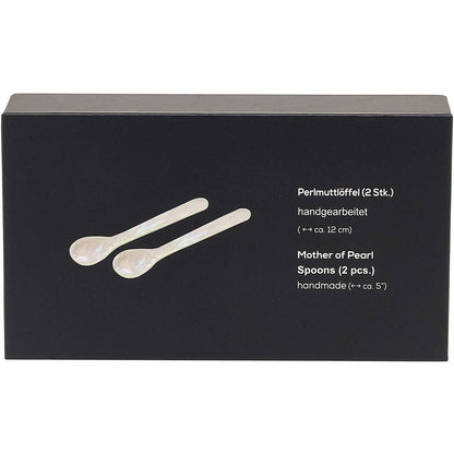 Perlmutt Kaviar Löffel, 2er Set, 11 cm – abgerundete Ecken