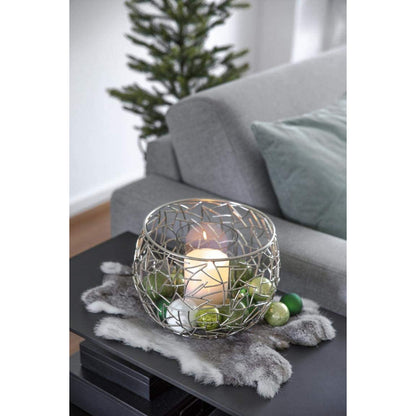 Milano lantern i rustfrit stål, 27 cm - forniklet