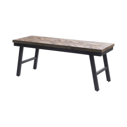 Herringbone wood bench 110 cm - Natural