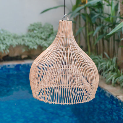 Rattan & metal pendant shade ALAM 40 cm – Indonesian craft