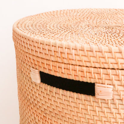 Rattan laundry basket with lid SARI M – 35 cm × 50 cm