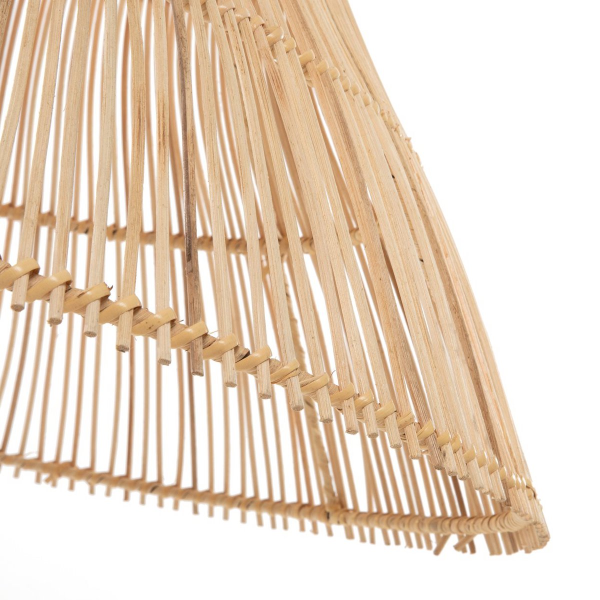 Rattan-Kegel-Pendelleuchte 65 × 40 cm – handgewebt, beige