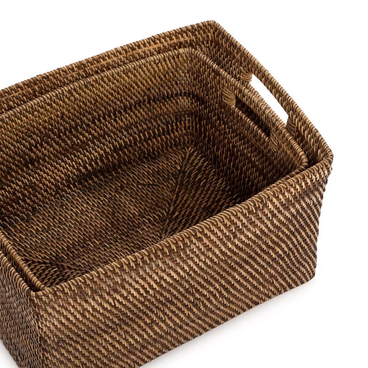 Zeitschriftenkorb aus Rattan, extragroß – Natur-Braun