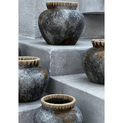 Styly Terrakotta-Vase, Antikgrau, Medium