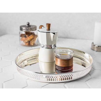 Silver-plated serving tray Delphi, 30 cm round