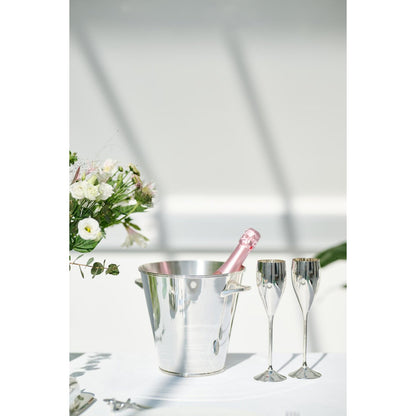 Messing Champagnergläser im 4er-Set, 23 cm – versilbert
