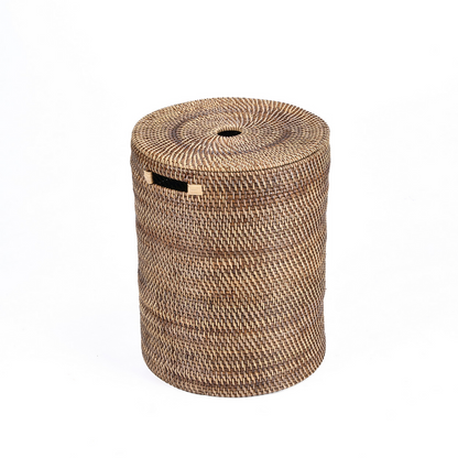 Wäschekorb aus Rattan mit Deckel – Naturfarben