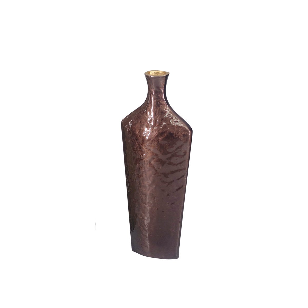 Aluminiumsvase, brun, 17 × 40,5 cm