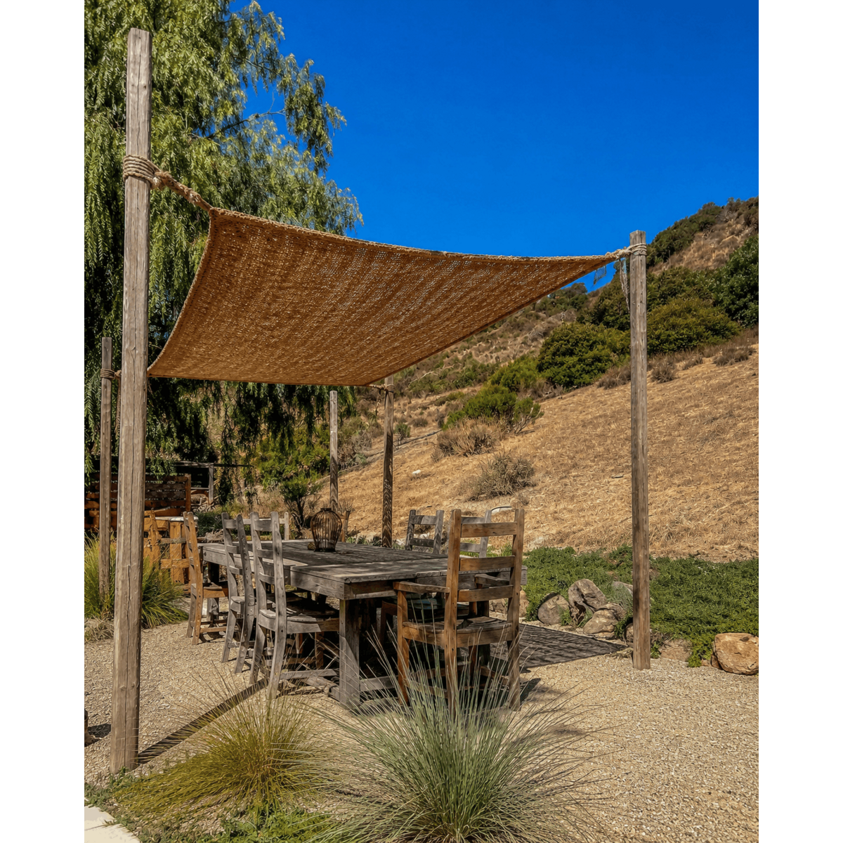Coconut fibre shade sail 300×200 cm – natural