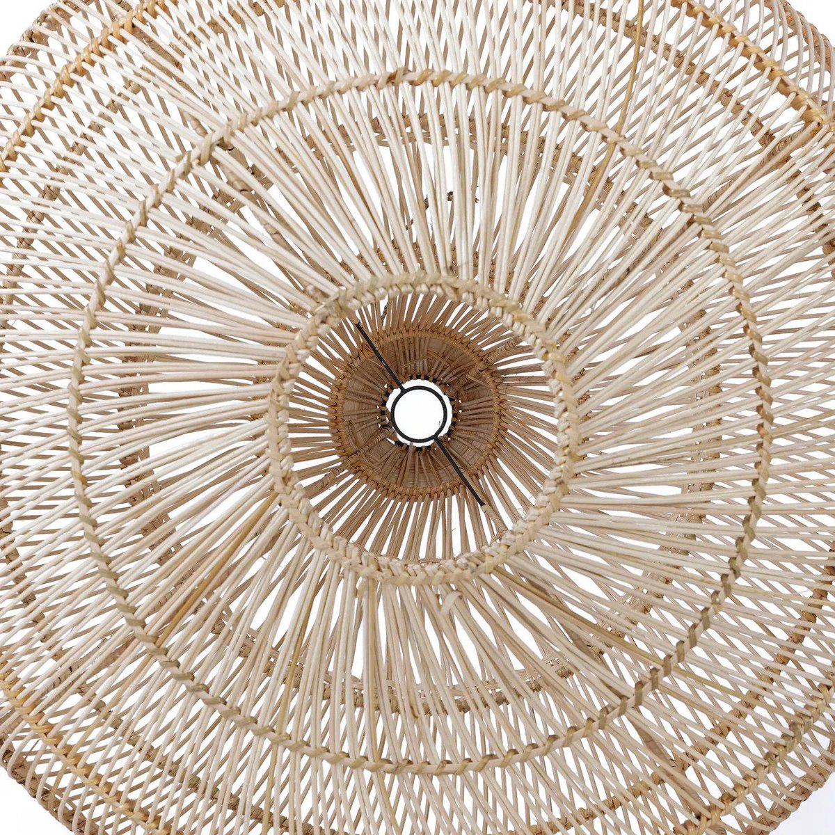 Rattan-Hängeleuchte 55 cm – Tropfenform, beige