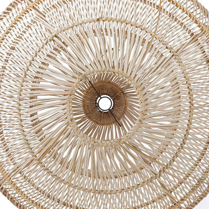 Rattan-Hängeleuchte 55 cm – Tropfenform, beige
