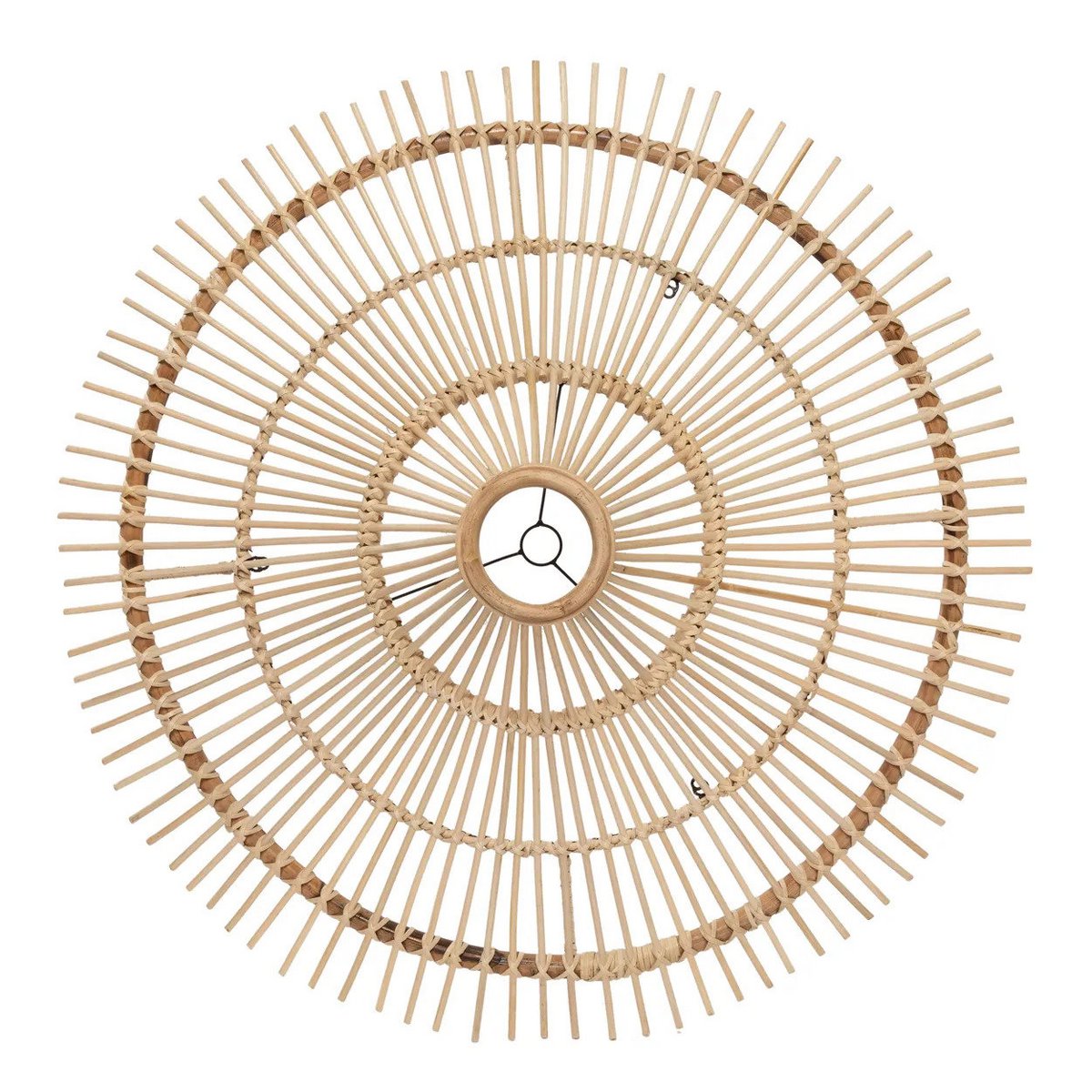Rattan-Pendelleuchte, breiter Kuppelschirm – XL, 110 cm