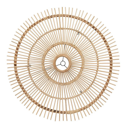 Rattan-Pendelleuchte, breiter Kuppelschirm – XL, 110 cm