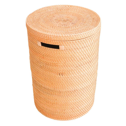 Rattan laundry basket with lid SARI M – 35 cm × 50 cm