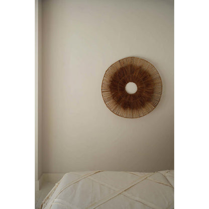 Kokosnuss-Wanddeko, rund, natur - 90 cm