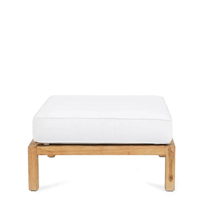 Modulær skammel i teaktræ, natur & hvid - 80 cm