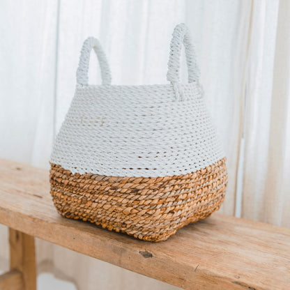 Square woven storage basket Majalengka M – 33 × 33 × 26 cm