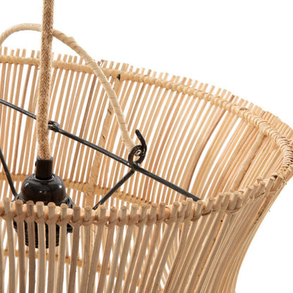 Rattan-Kegel-Pendelleuchte 65 × 40 cm – handgewebt, beige