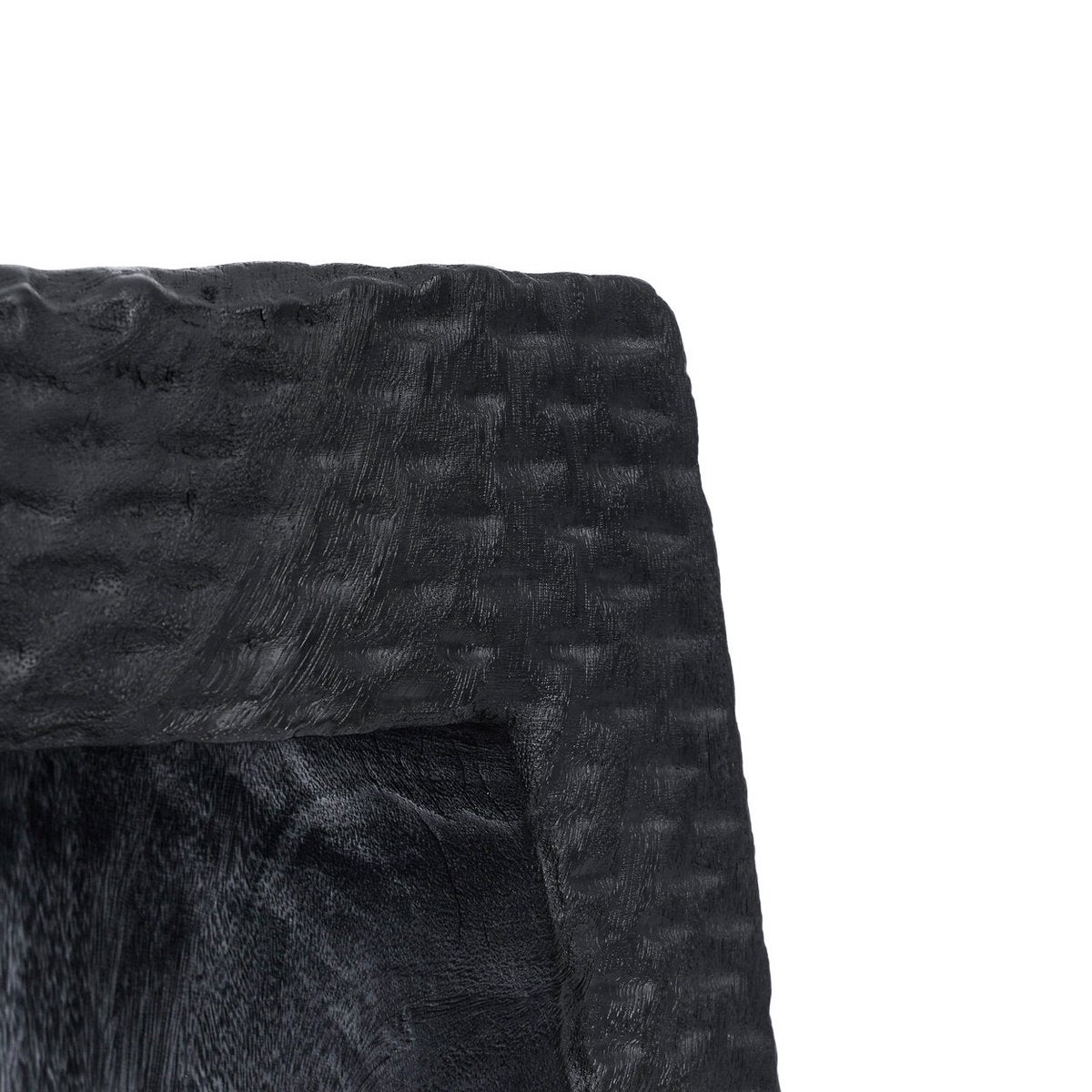 Træskammel 38×47 cm – sort finish, fremstillet i Indonesien