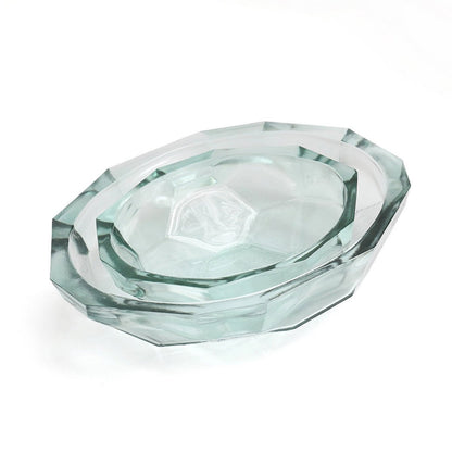 Blå origami glasskål stor 34 cm - produceret i Spanien
