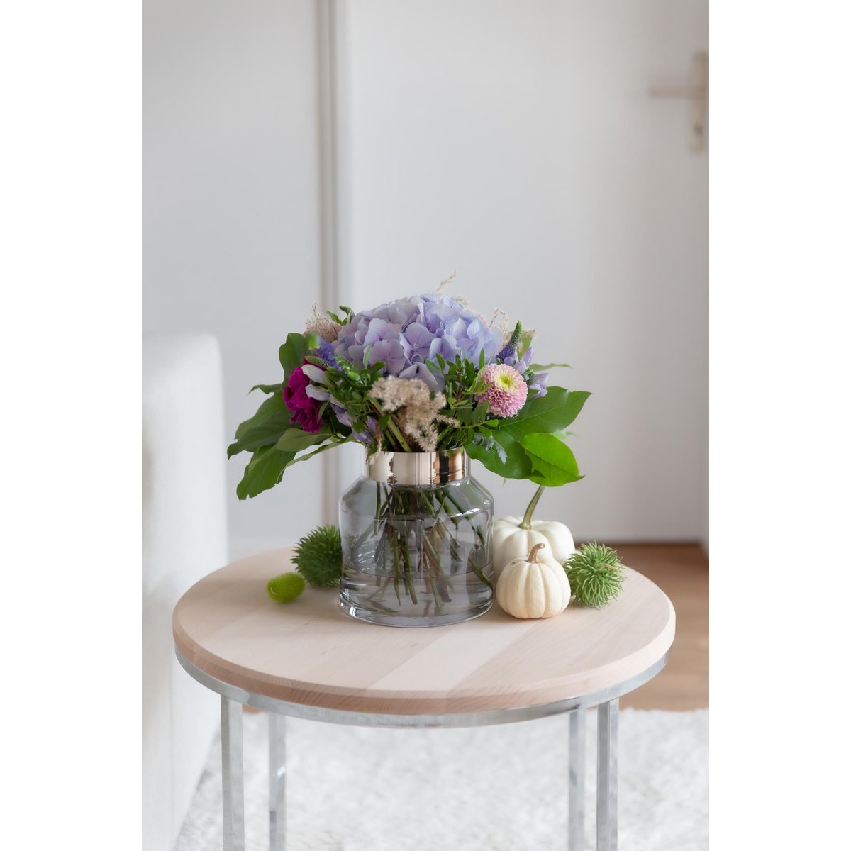 Crystal glass vase Gabi with platinum rim - 19 cm