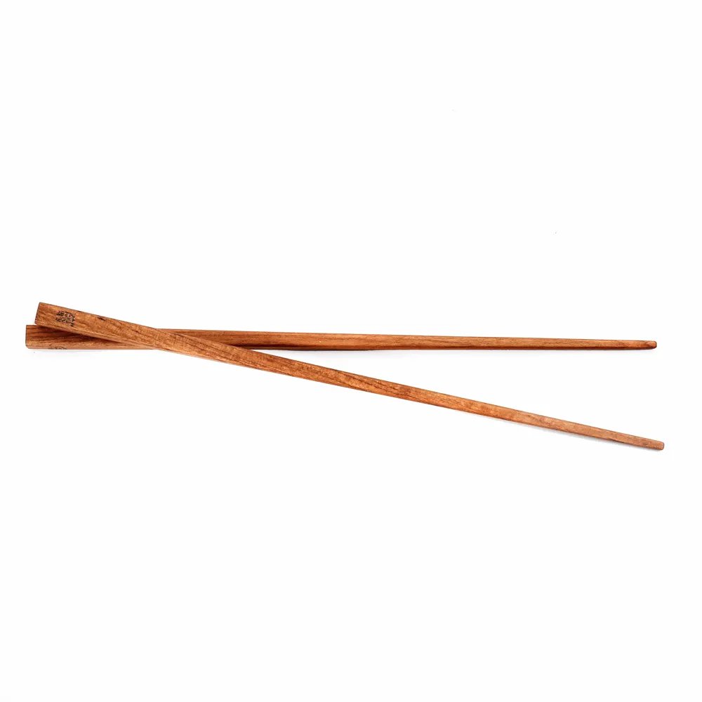 Spisepinde af teaktrærod, 23 cm – naturtræpar