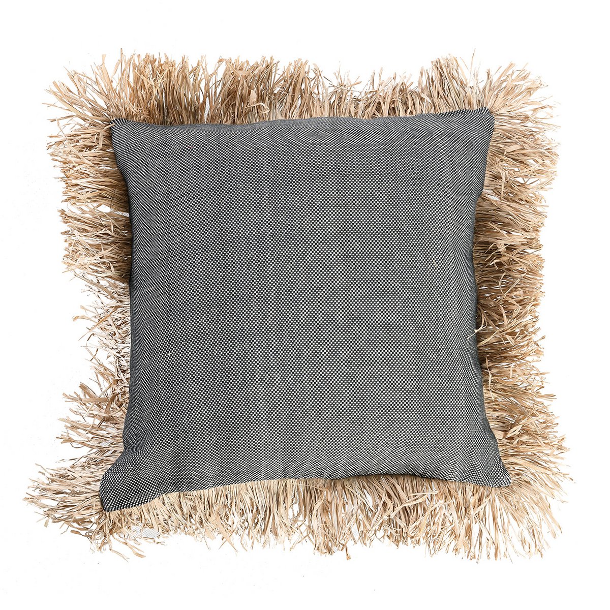Pudebetræk i bomuld 60×60 cm – natur og sort, Indonesien