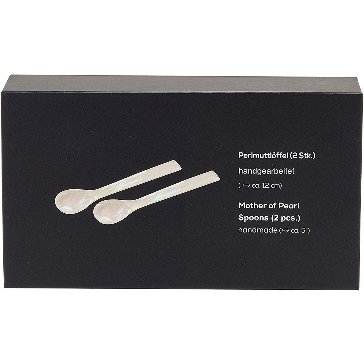 Perlmutt Kaviar Löffel, 2er Set, 11 cm – gerade Ecken