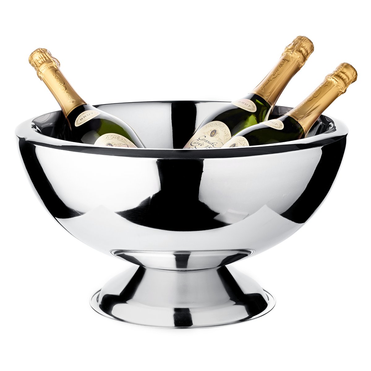 Doppelwandiger Champagnerkühler aus Edelstahl – 43 cm, hochglanzpoliert